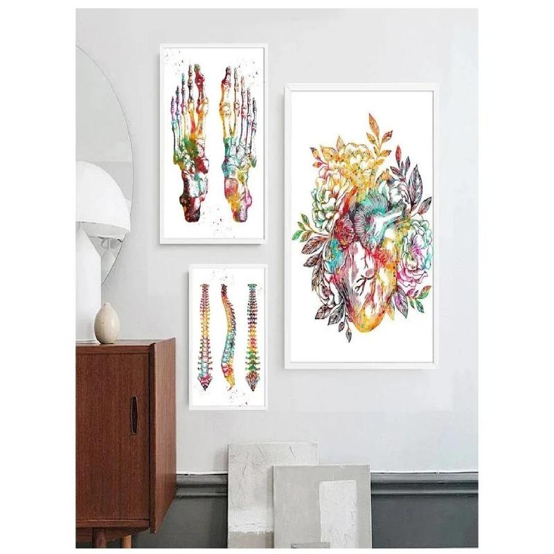 Human Anatomy Muscular System Wall Art Canvas Painting  Medical Education Poster for Home Decor Office Clinic  Body Posters Prin