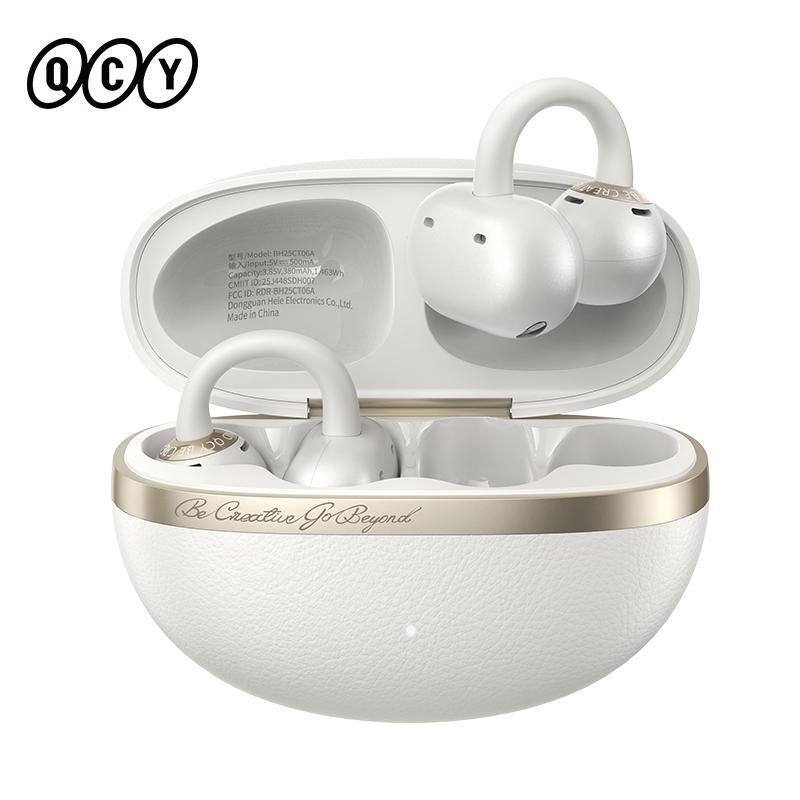 QCY Crossky C50 Open Ear Wireless Earbuds Bluetooth 6.0 Comfort Clip On Sports Earphone 4 Mic AI Clear Call Bass Boost Headphone 4