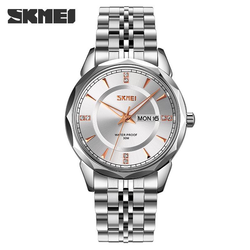 Skmei Fashion Trend Men Watch Waterproof Stainless Steel Calendar Quartz Watch Business Clock Gift Watches for Man