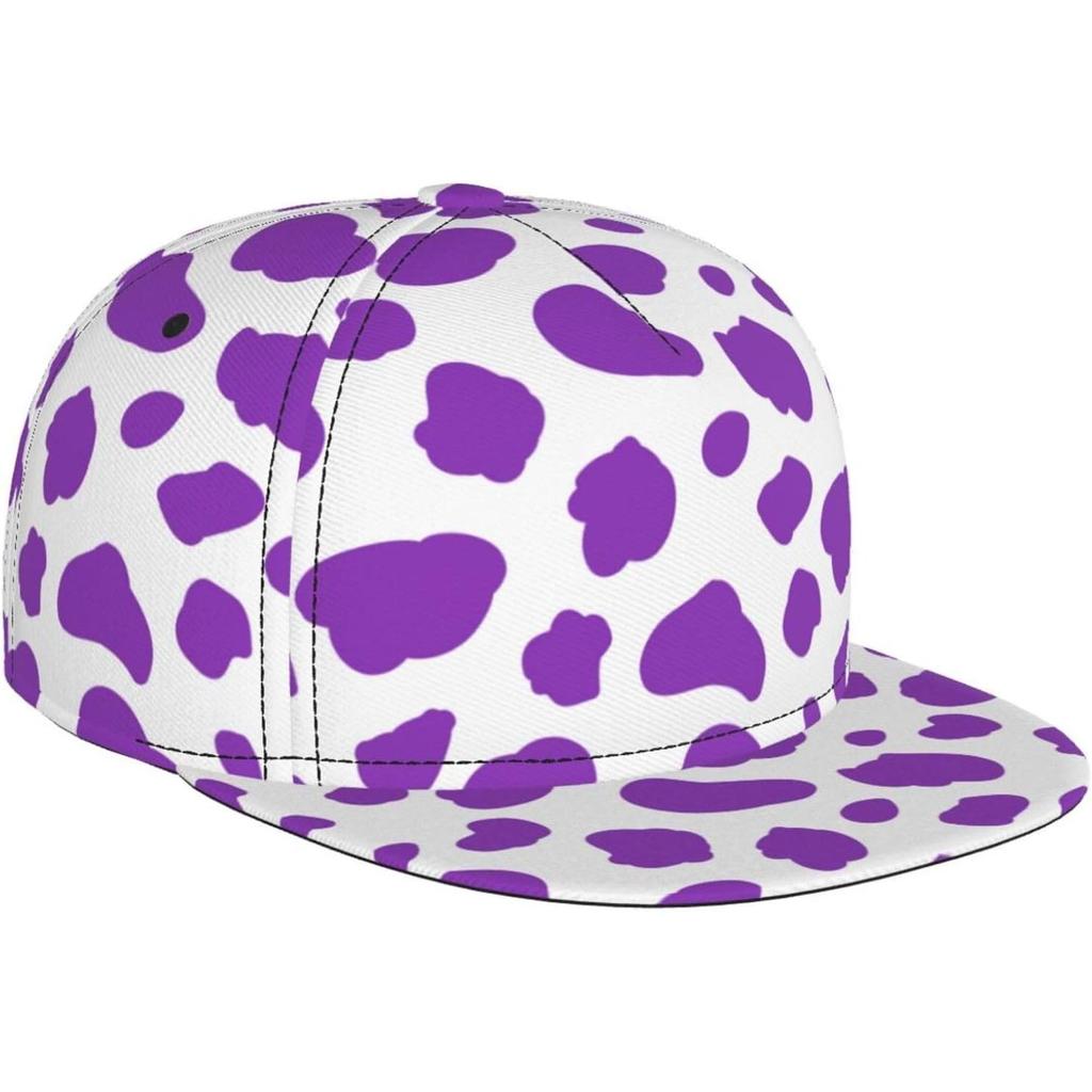 Purple Cow Print Baseball Cap for Men Women Adjustable Trucker Hat Snapback Sun Dad Cap Lightweight Unisex for Summer Sport