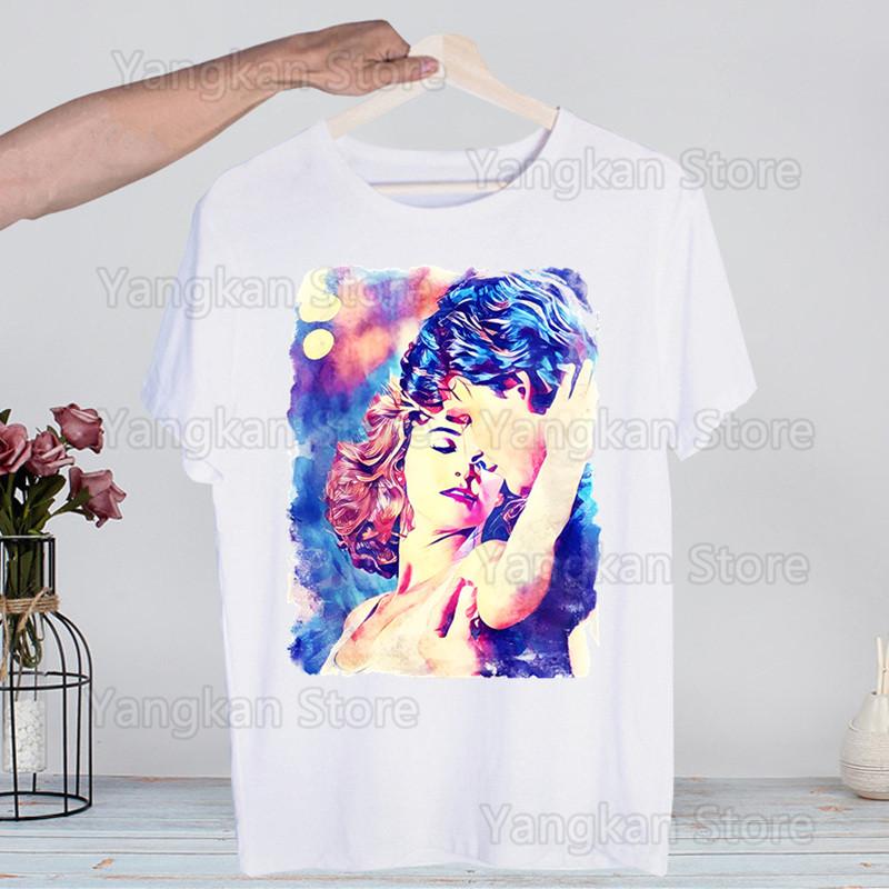 Dirty Dancing Movie Harajuku T Shirt Men Retro Washed Tops Tees Harajuku Tshirt Streetwear Hip Hop Male T-shirts