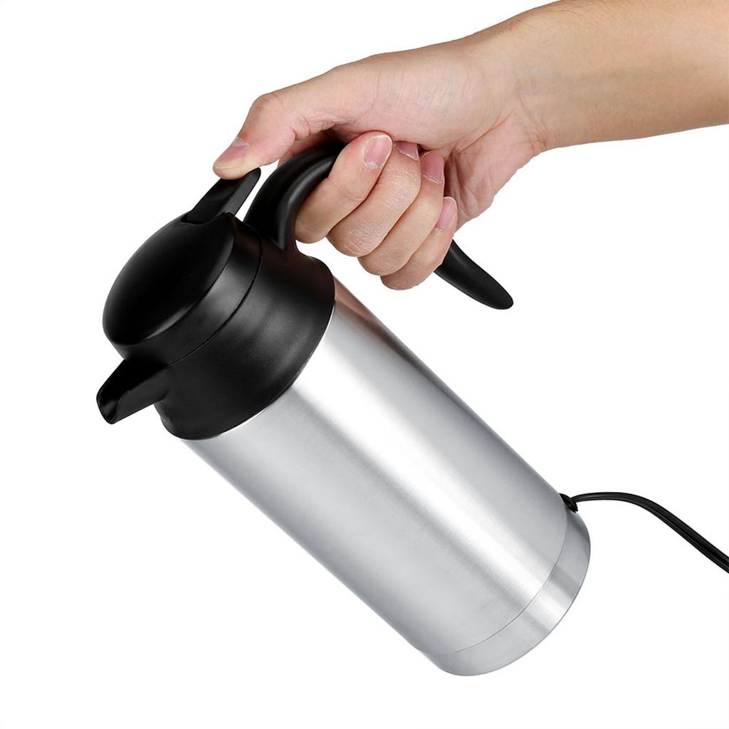 12V 750ml Elektrisk bilkittel i rostfritt stål Värmekopp Kaffemugg Resevattenflaska