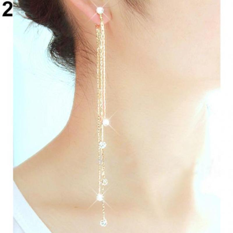 Women's Super Long Tassels Drop Dangle Cocktail Party Linear Earrings