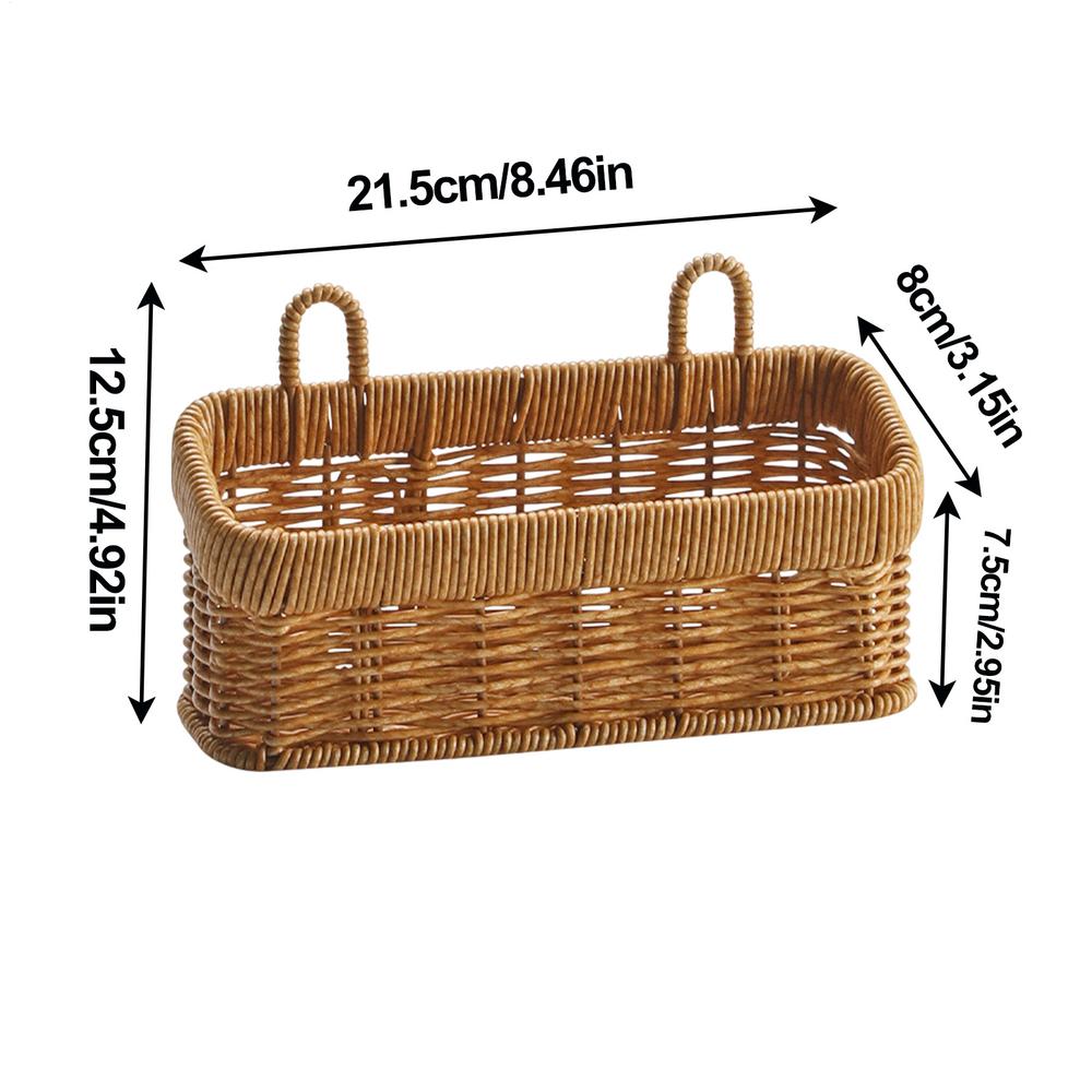Wall Hanging Basket, Boho Style Hand-Woven Hanging Storage Baskets Ideal for Boho Room Decor, Kitchen, Garden, and Living Room