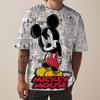 Disney Mickey Mouse print men's T-shirt fashionable holiday gift men round neck short sleeved oversized Hip hop clothing Boys