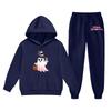 Kids Halloween Hoodie and Pants Set Ghost Print Hooded Sweatshirt and Matching Bottoms Comfortable Casual Outfit for Boys and Girls
