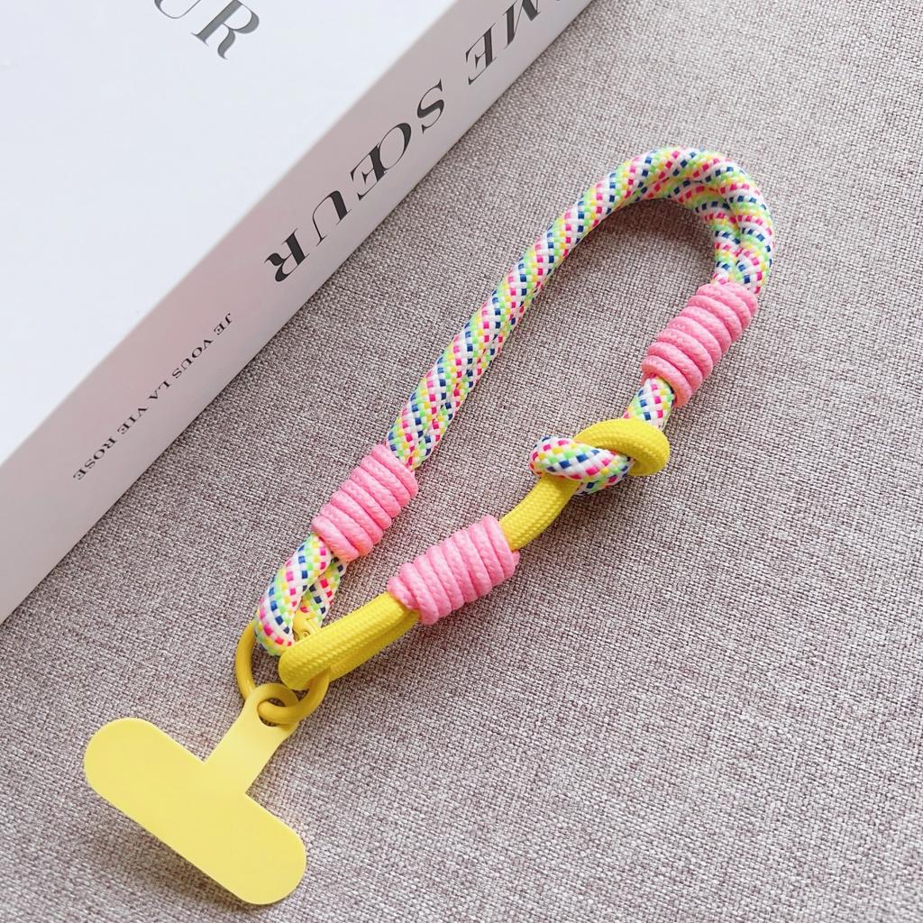 Correa de Mano Simple de Color Contrastante Linda Elegante Correa Corta Ajustable para Teléfono Móvil Correa Antiperdida Universal con Clip para Funda de Teléfono