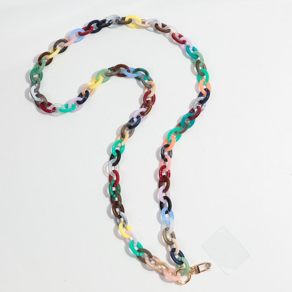 120cm Anti-Lost Colorful Acrylic Phone Chains for Women Portable Rope Neck Strap Cell Phone Chain Accessories Gifts Outdoor