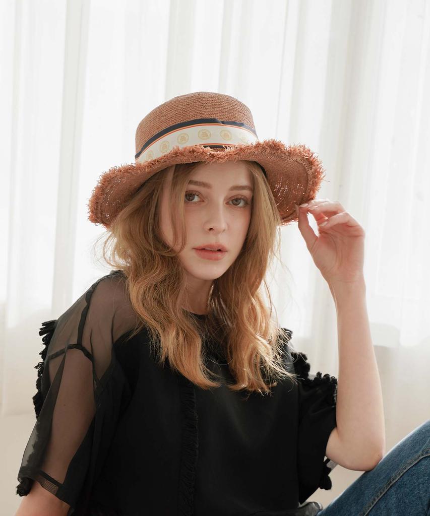 Kaliseumontapone Ailish Raffia Twilly Boater Hat Straw Hat