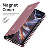 Luxury Side Window Smart Dormancy Case for Samsung Galaxy Z Fold 7 6 5 4 3 Plating Mirror PU Leather Stand Cover for Z Fold 7
