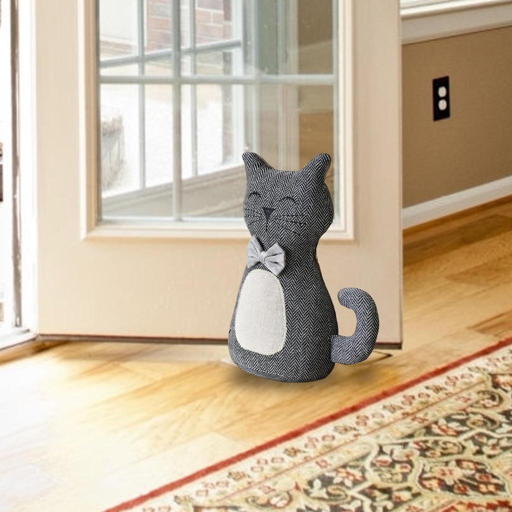 Cute Door Stopper Decorative Stops Stuffed Animal Cat Shape Interior Doorstop Floor Decorative,