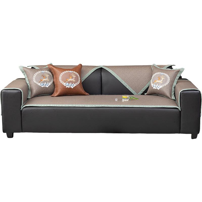 Summer Ice Silk Cool Cushion Non-Slip Sofa Cover Light Luxury Cover Cloth Seat Cushion  Summer New Pe Rattan Mat Sofa Cushion
