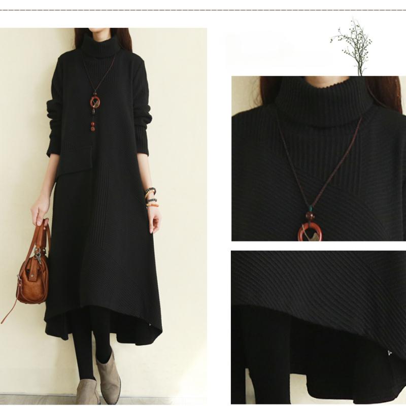 Primavera Otoño Invierno Nueva Moda Vestidos Mujer Casual Elegante Vintage Talla Grande Suelto Oficina Manga Larga Midi Largo Maxi Vestido M-2XL