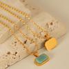 Yori Fashion Natural Stone Pendant Necklace 18K Gold Plated Hypoallergenic Stainless Steel Daily Wear Jewelry New
