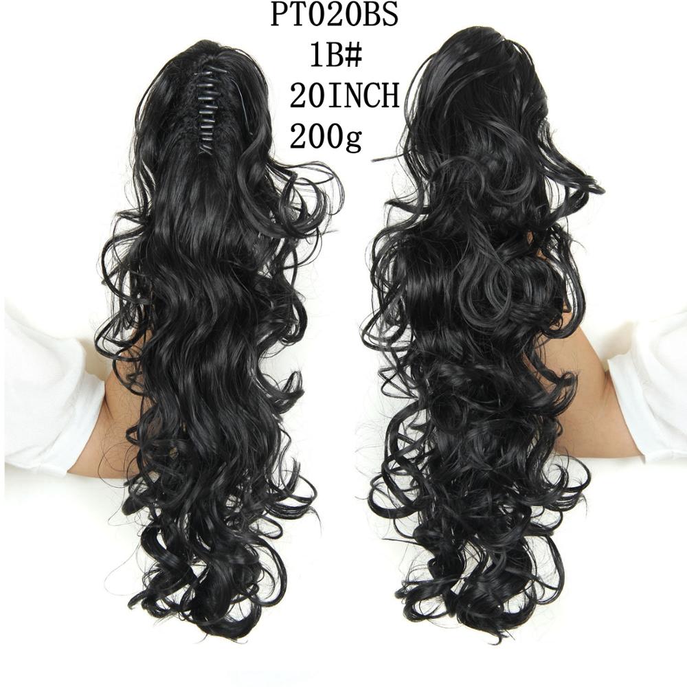 20Inch Synthetic Women Claw On Ponytail Clip In Hair Extensions Wavy Curly Style Pony Tail Hairpiece