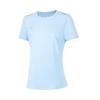 Li Ning Solid Color Round Neck Pullover Sports Short Sleeve T-Shirt Women Tops Sky-Blue ATSU552-8