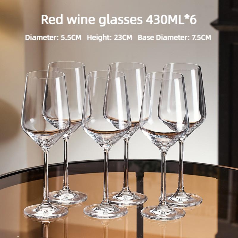 Transparent red wine glasssetwithaslantedU-shaped decanter and diamond-shapedcupholder, simple style home-use red wine glass set