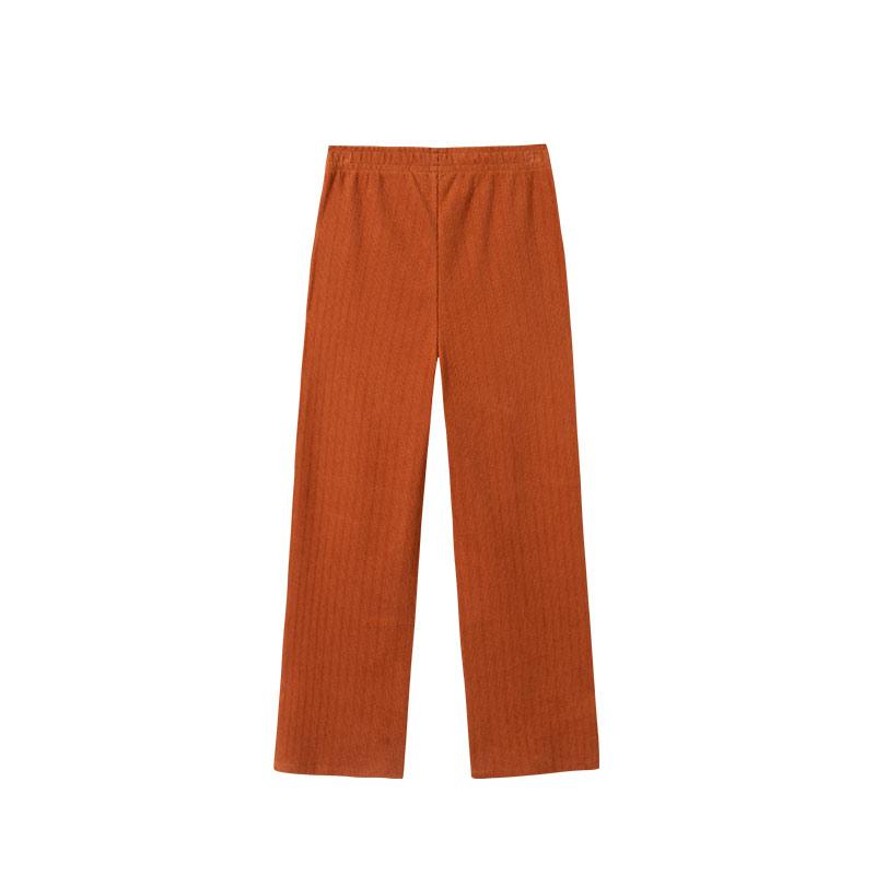 Anta Solid Color Elastic Straight Loose Knit Sports Pants Women Bottoms Sugar-Coffee 162517310-2