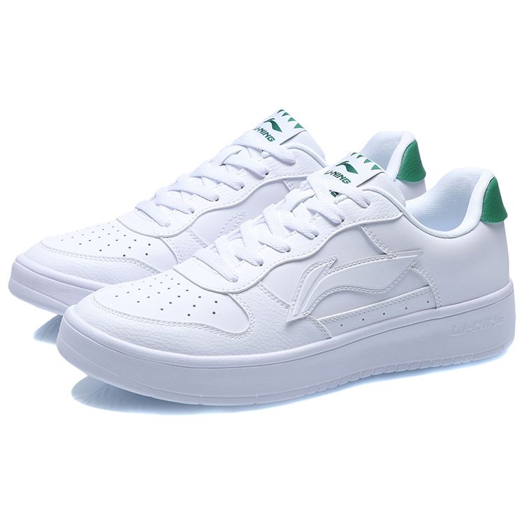 Li Ning Wrap Warm Non-Slip Low-Top Skate Shoes Men Sneakers White Green AGCS419-2