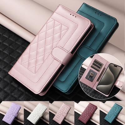 Klappbare Leder-Handyhülle für Samsung Galaxy S24, S25 Ultra, S23 FE, S22, S21, S20, S10, S9 Plus, Note 20, 10 mit Trageband, Brieftasche und Kartenfach