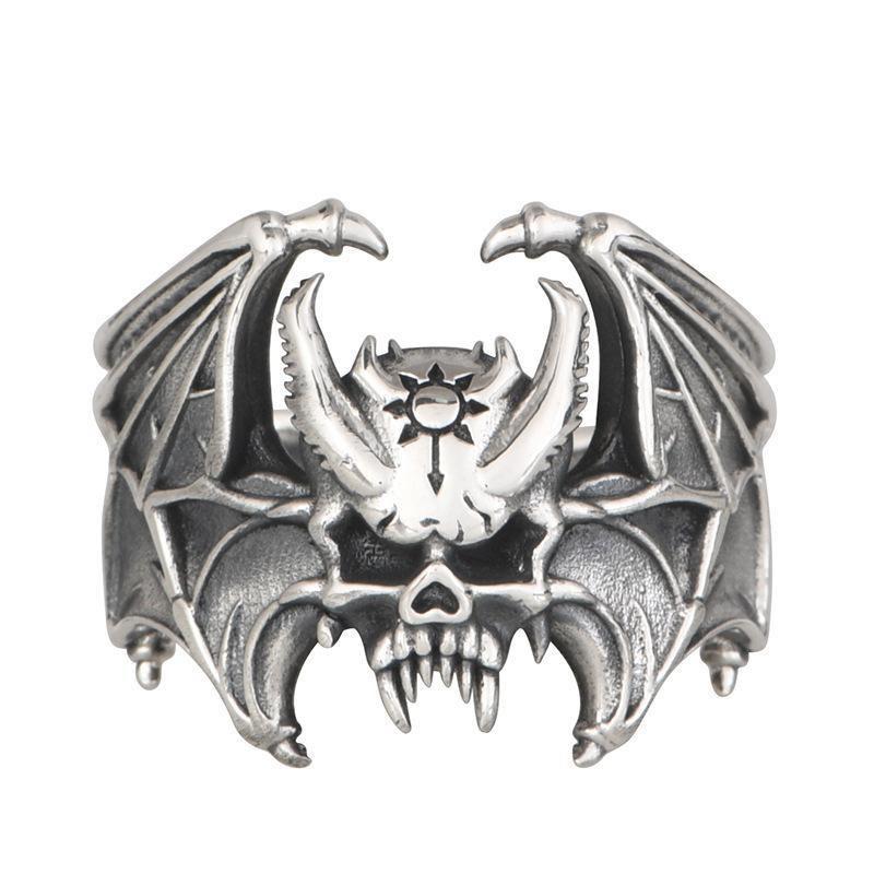Skull Bat Ring Open Vintage Personality Hipster Wide Edition Ring Punk Jewelry Men Premium Durable Quality Useful