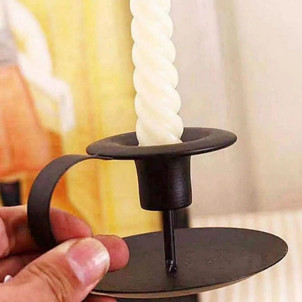 European Style Handheld Metal Candlestick Anti-slip Tabletop Candles Stand Aromatherapy