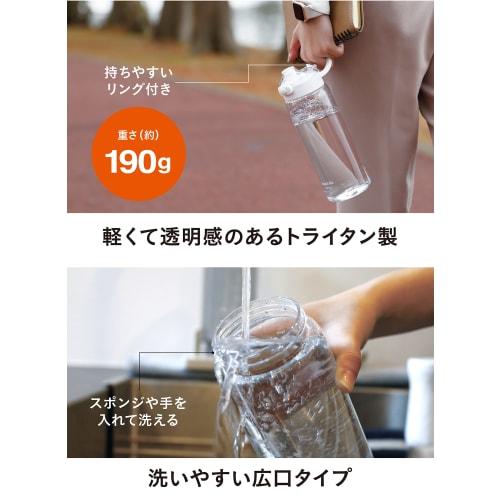CB JAPAN Santeco Tritan Track and Go Water Bottle with Time Marker and Measuring Pad, White, One-Touch, Lightweight