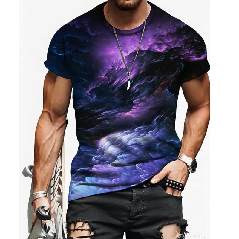 Новая летняя мужская модная футболка с принтом «Персонализированная мужская футболка» 7XL фиолетовый