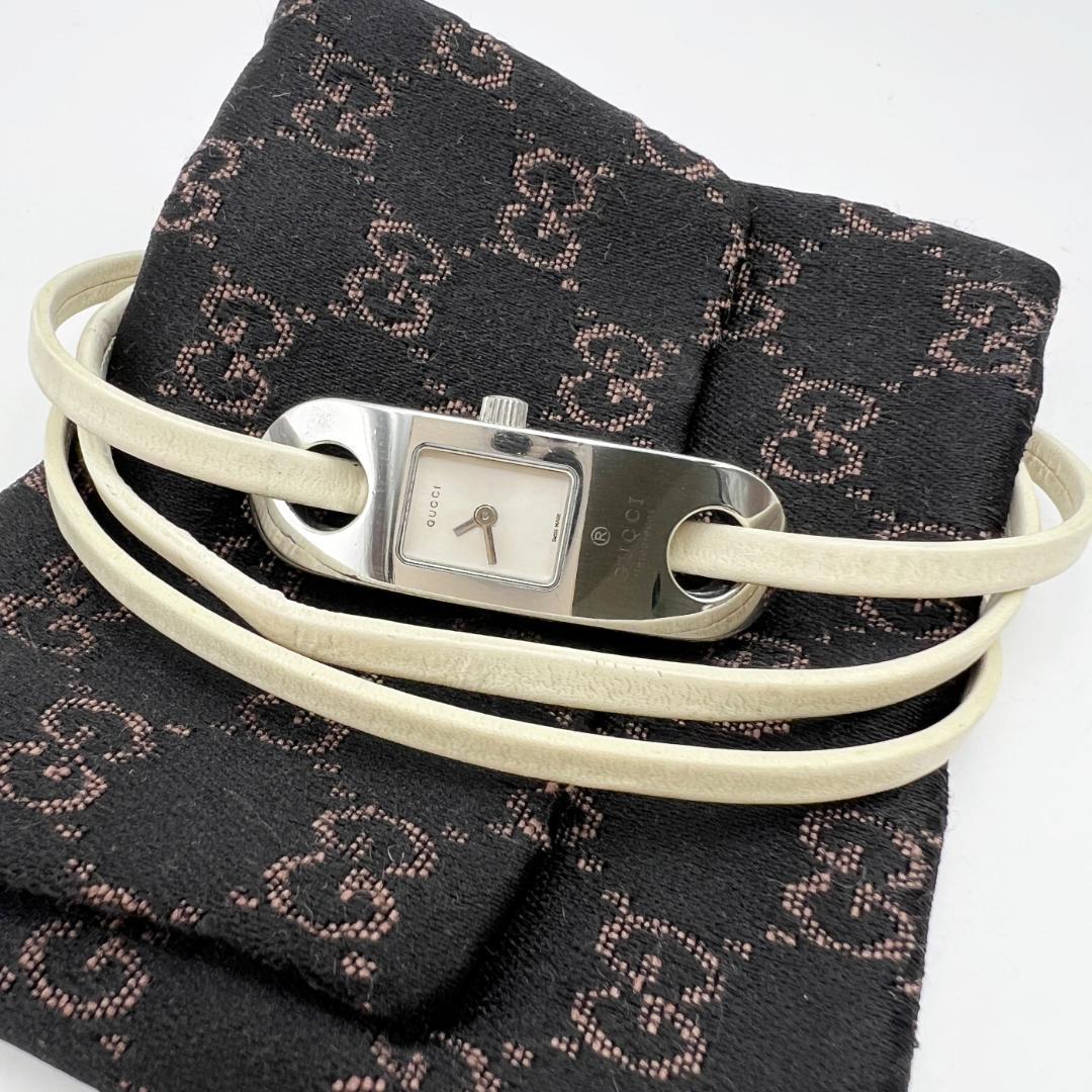 Used Battery replaced GUCCI Gucci 6100L ladies watch genuine leather strap