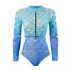 Russian Fish Scale Mesh Long Sleeve Swimsuit