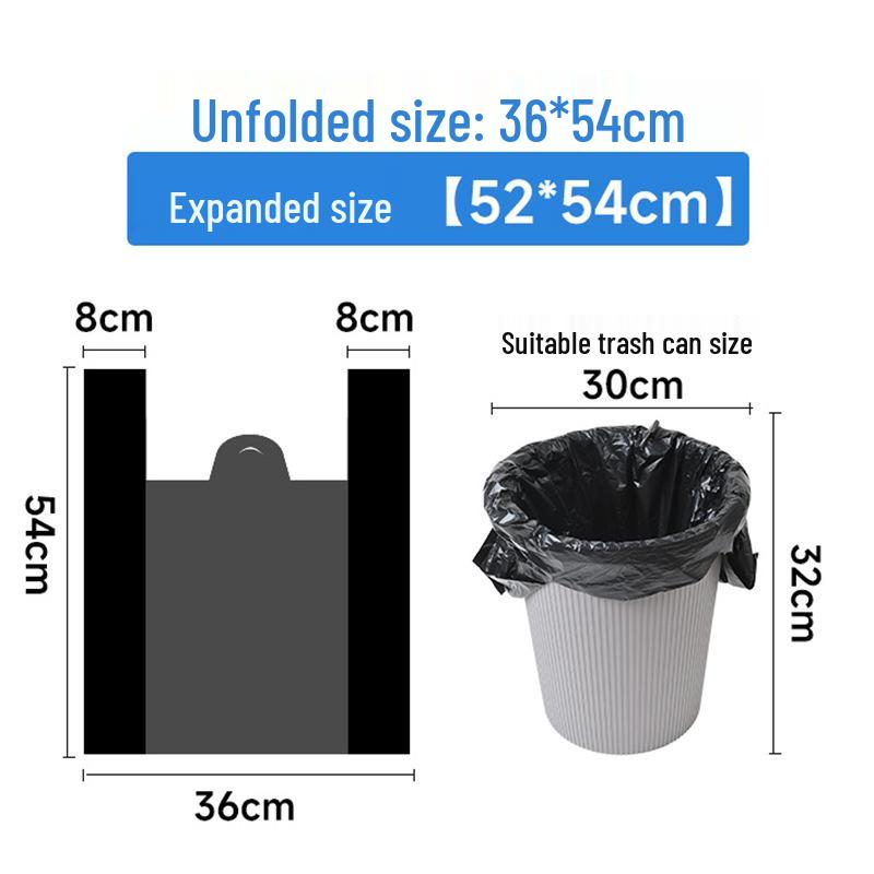 Thick Black Disposable Plastic Handheld Food Bag