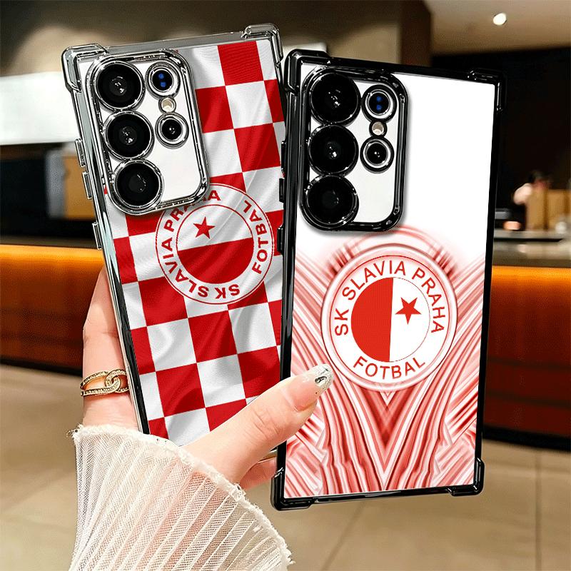 Sk Slavia Praha Czech Republic Soft Phone Case For Samsung Galaxy S26 Ultra S25 Edge S24 FE S23 Plus S22 S21 + S20 Plating Anti-
