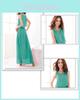 Elegant Summer Fashion Women Round Neck Sleeveless Chiffon Dress For Casual Party