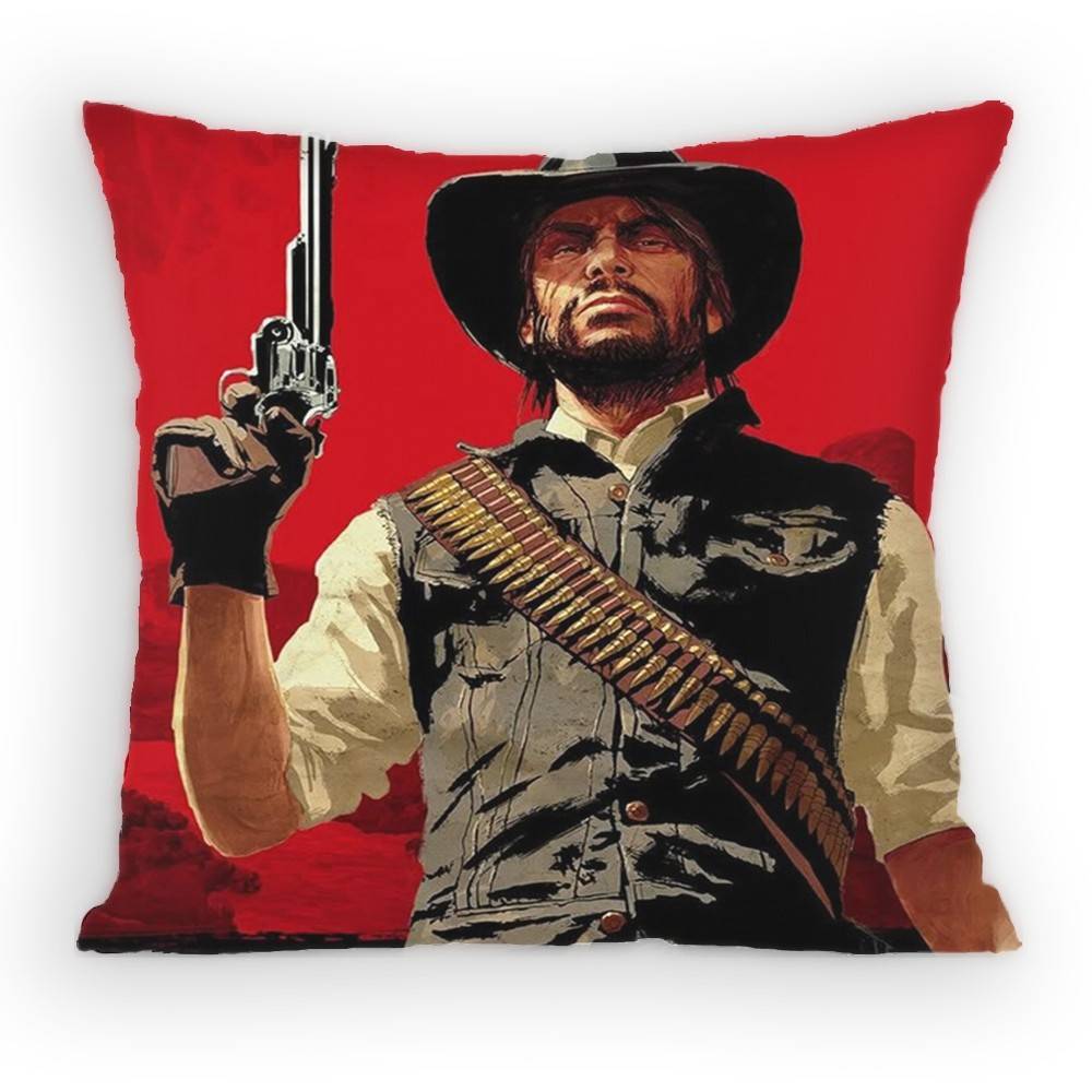 

Game Red Dead RRedemption Pillow Case Antidustmite Pillowcase Invisible zipper silky short plush Sofa cushion cover 30x30 cm