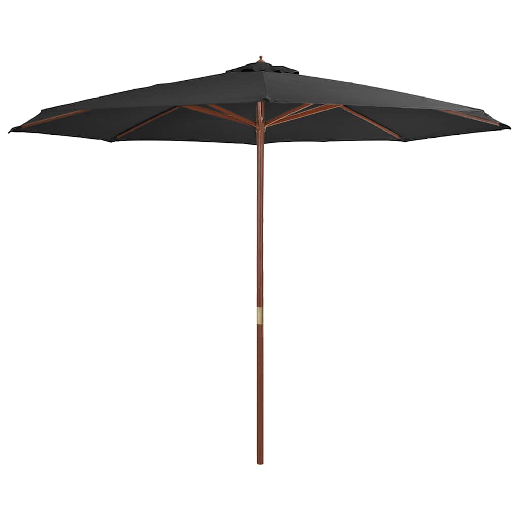 350 cm Anthracite Sun Umbrella with Wooden Mast