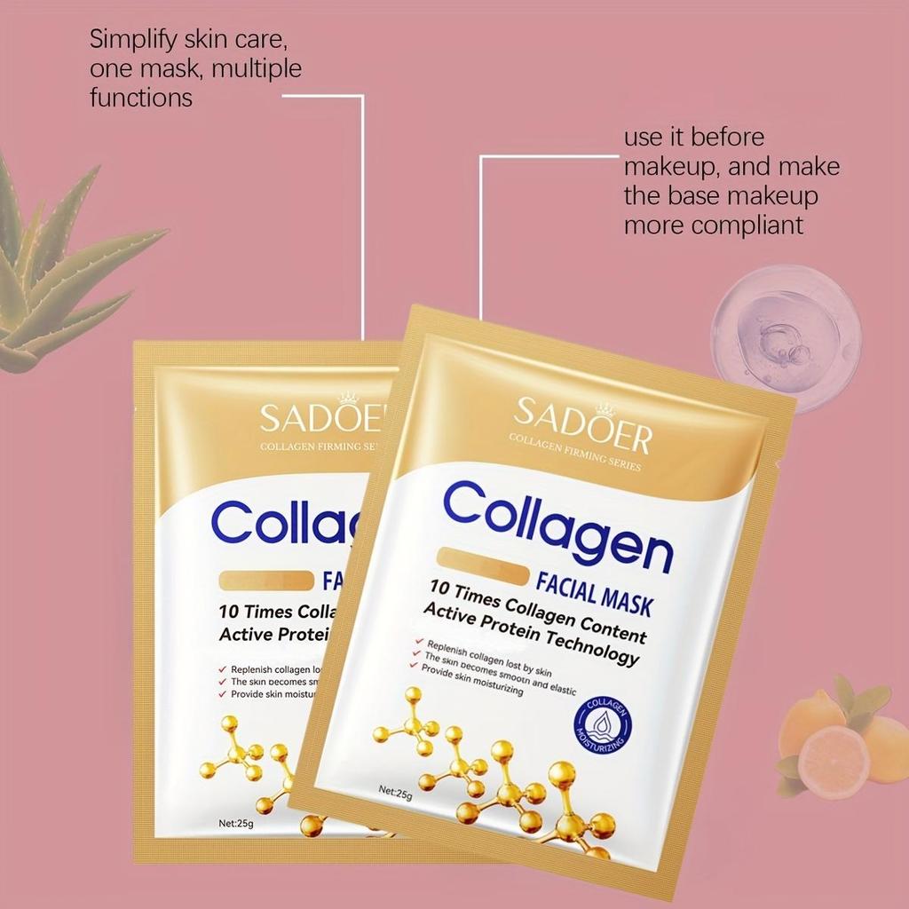 Set di maschere viso al collagene da 5/10 pezzi - Maschere viso idratanti e rassodanti in profondità, idratanti, anti-età, illuminanti - Idratano e rassodano la pelle
