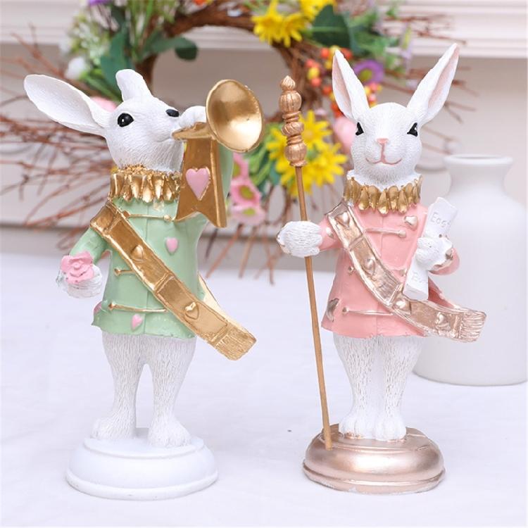 Detailed Easters Rabbit Staff Figurine Display Ornament Crafted For Those Who Cherish Holiday Celebration
