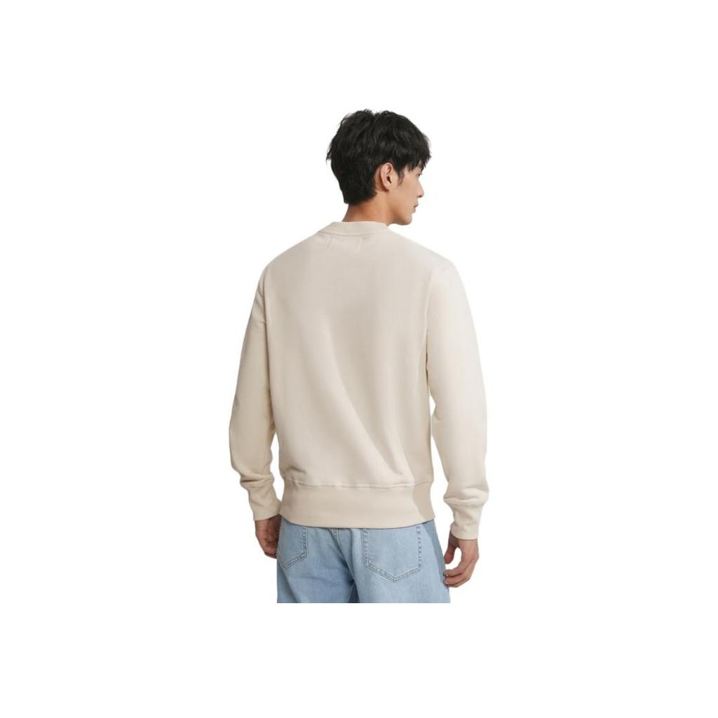 Calvin Klein Fashion Color Block Letter Cotton Crew Neck Sweatshirt Men sweatshirt Off-White J323921