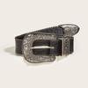 Relief Star Pattern Buckle Belts Woman Western Y2k Girls Belt for Jeans Men