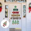 Portable Santa Paper Door Hanger Christmas Home Office Decoration Easy To Hanging Christmas Party Door Garlands