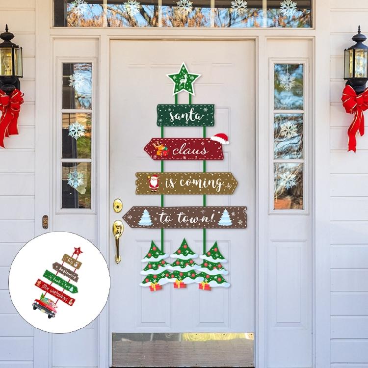 Portable Santa Paper Door Hanger Christmas Home Office Decoration Easy To Hanging Christmas Party Door Garlands