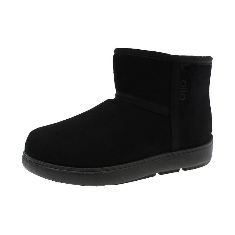 Snow Boots Women's New Trendy Big Head Flat Bottom Ugly Cotton Boots Women's Round Head Warm Short Boots Children