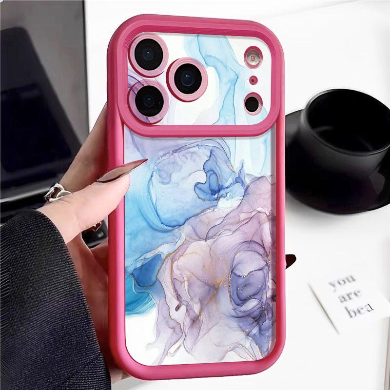 Colorful Marble Case For iPhone 17 Pro Max Case iPhone 16 15 14 13 Pro Max 11 17e 16e Shockproof Bumper Soft Silicone Phone Cover Cases
