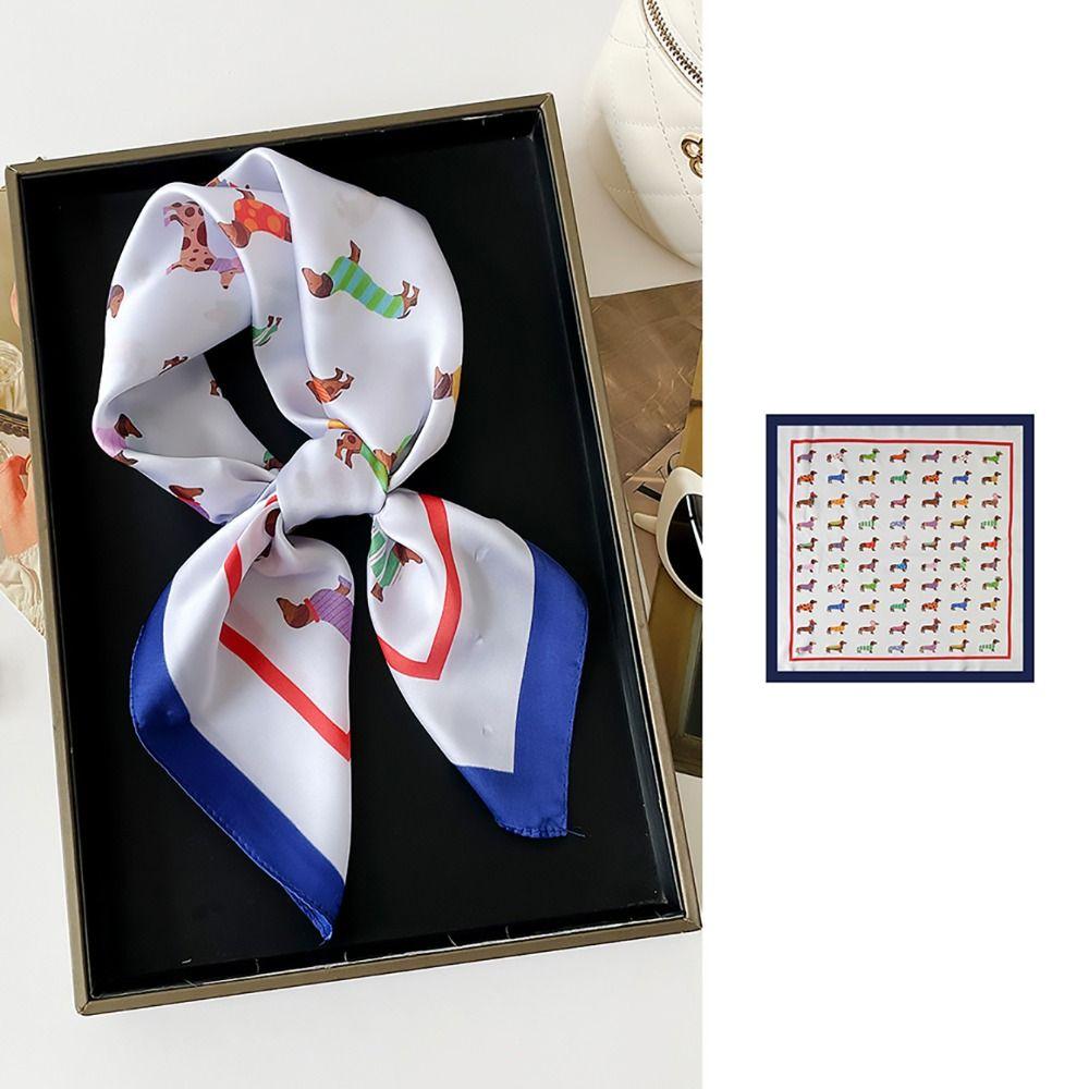 Geometrische Form Dackel Druck Druck Schal Gedruckt Tier Gedruckt Seidenschal Punk Bandana Outdoor