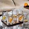 Handon 6-Piece Glass Cup Set with Gold Holder