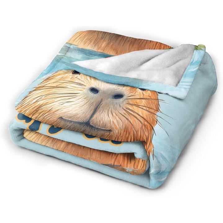 Capybara Blanket Capybara Throw Blanket Super Soft Warm Fuzzy Cozy Plush Flannel Fleece Bedding Animal Blanket Gift Cute Decor Stuff for Women Men