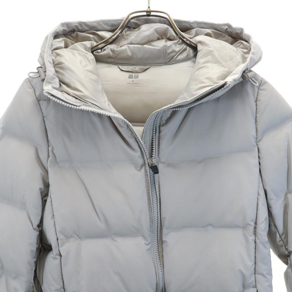 Uniqlo Seamless Down Jacket M Gray Hood Women Used