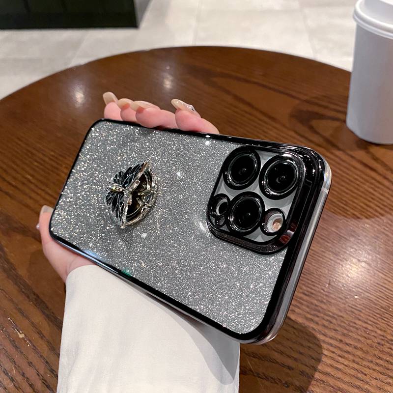Butterfly Ring Stand Glitter Phone Case For Huawei Y8S Y9S Y6P Y7A Y7 Y9 Prime P Smart Z Plus 2019 2021 P40 P30 Lite Soft Cover