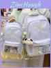 Girl Backpack With Embroidered Bow And Nylon For School Use