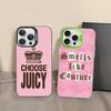 J-Juicy C-Couture Handyhülle für iPhone 17 16 15 14 13 12 11 Pro Max Plus Farbe Silber Hülle